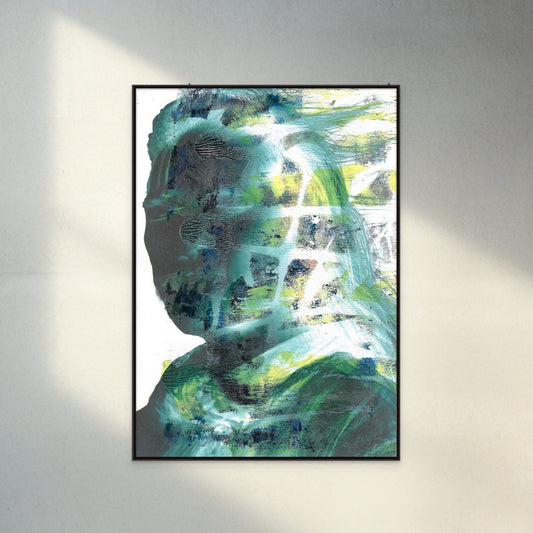 Print on Canvas 'Mezuru green white'