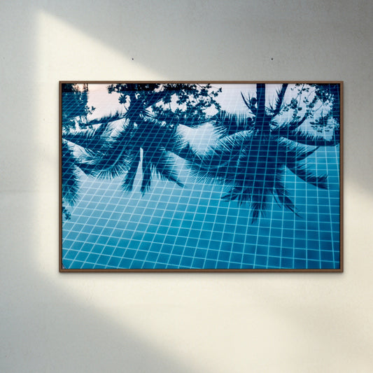 Fine art photography print 'Palms in pool blue'